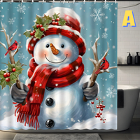 Thumbnail for Snowman Christmas Shower Curtain
