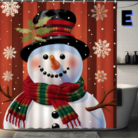Thumbnail for snowman christmas shower curtain with hat