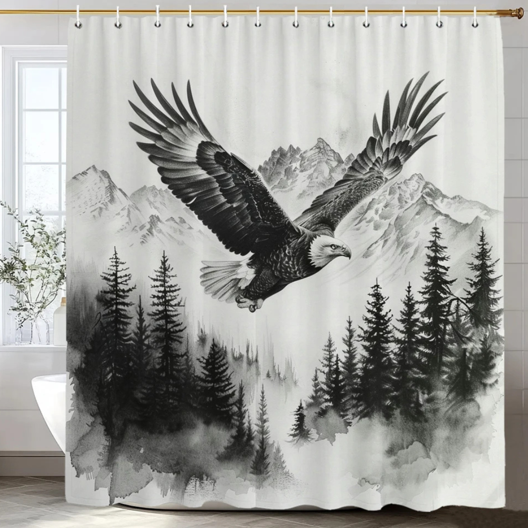 Sovereign Wings Eagle Landscape Shower Curtain