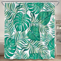 Thumbnail for Spring Green Monstera Shower Curtain