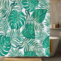 Thumbnail for Spring Green Monstera Shower Curtain