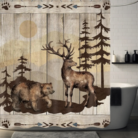 Thumbnail for Starry Night Bear Shower Curtain