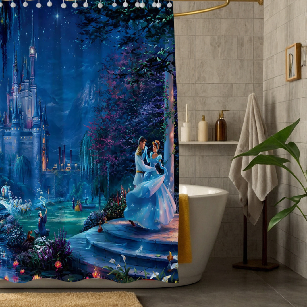 Starry Night Cinderella Shower Curtain