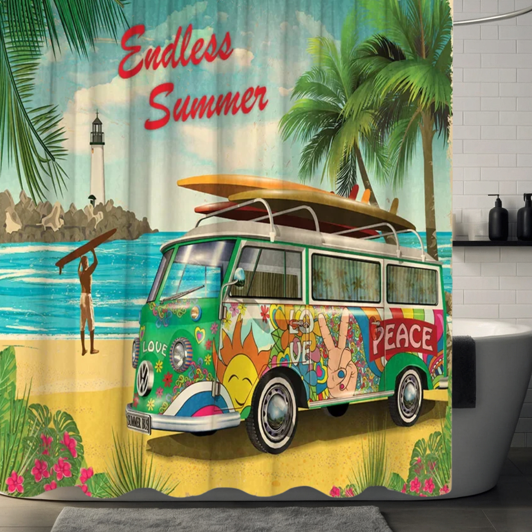 Summer Palm Tree Shower Curtain