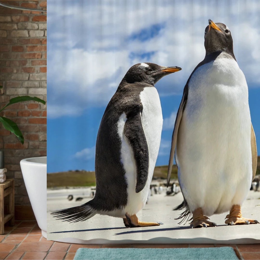 Summer Penguin Shower Curtain
