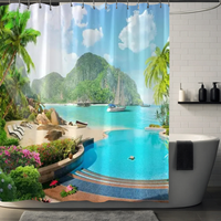 Thumbnail for Sunlit Paradise Palm Trees Shower Curtain