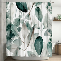 Thumbnail for aria Teal Eucalyptus Shower Curtain