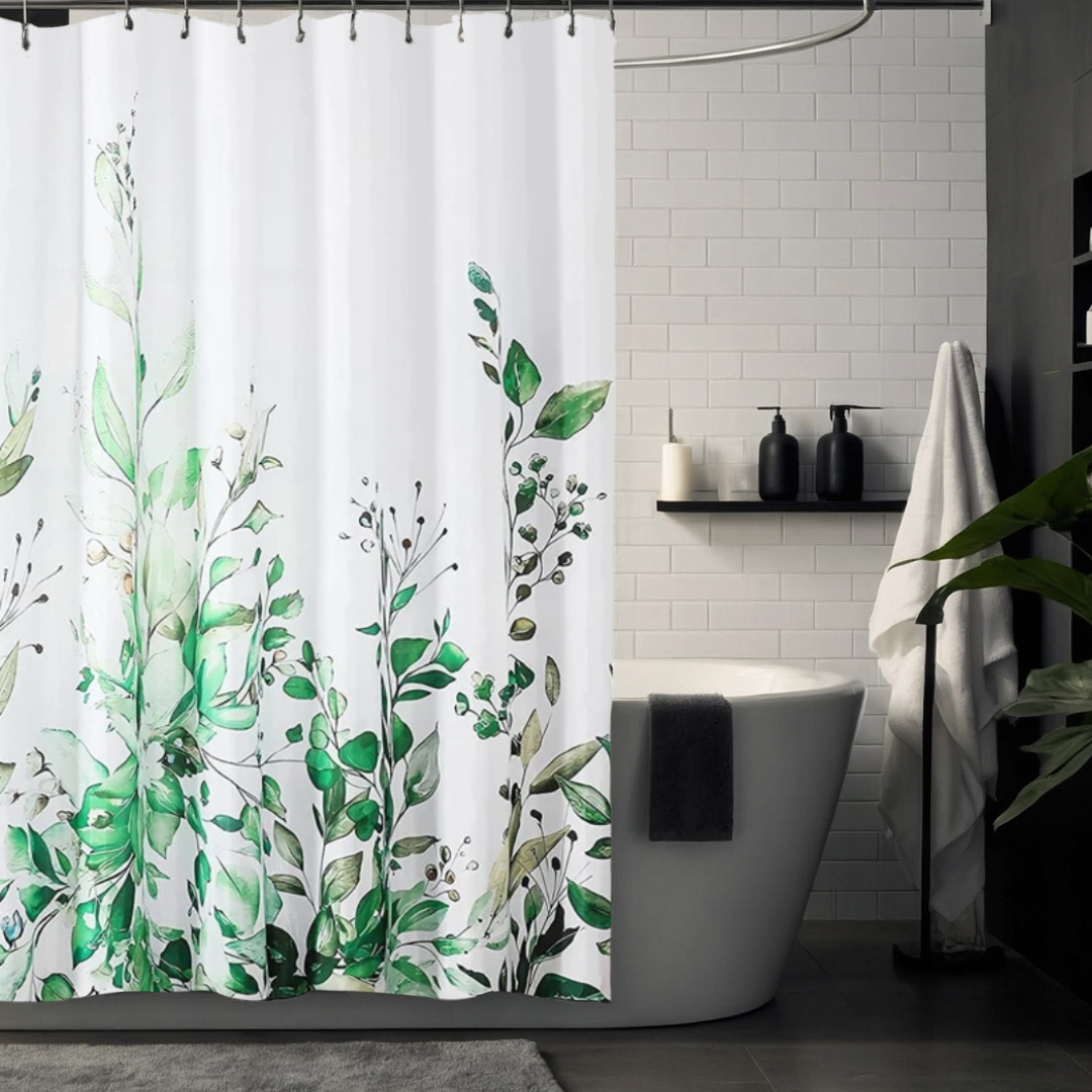 Teal Eucalyptus Shower Curtain