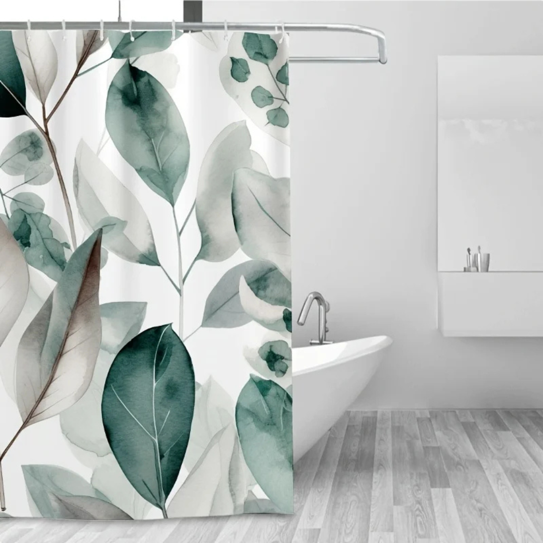 trendy aria Teal Eucalyptus Shower Curtain