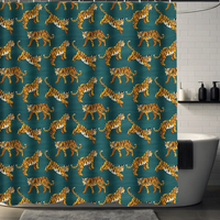 Thumbnail for Teal Tiger Shower Curtain