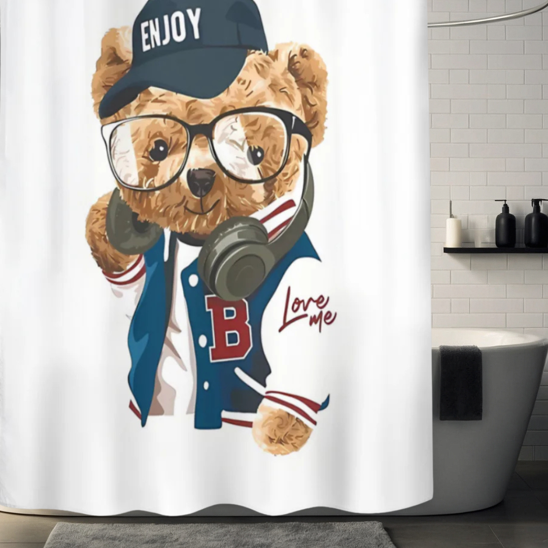cool Teddy Bear Shower Curtain