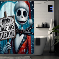 Thumbnail for the nightmare before christmas shower curtain merry christmas everyone