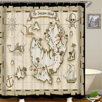 Thumbnail for Treasure Island Adventure Map Shower Curtain 
