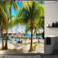 Thumbnail for Tropical Palm Trees Beach Shower Curtain