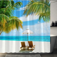 Thumbnail for Tropical Escape Palm Tree Shower Curtain