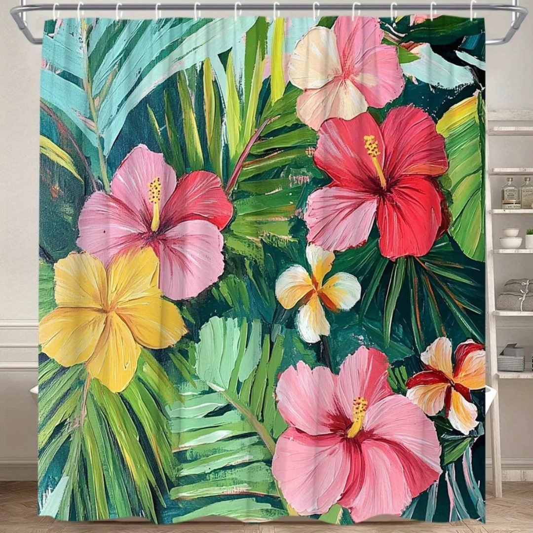 Tropical Hibiscus Shower Curtain