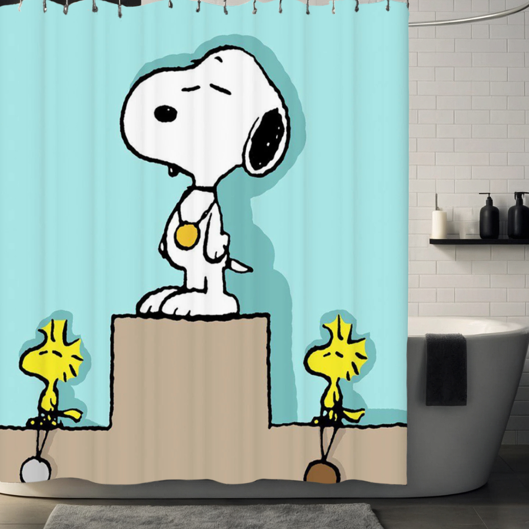 Turquoise Snoopy Shower Curtain