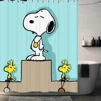 Thumbnail for Turquoise Snoopy Shower Curtain