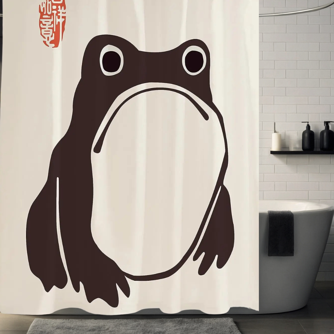 Unimpressed Frog Shower Curtain