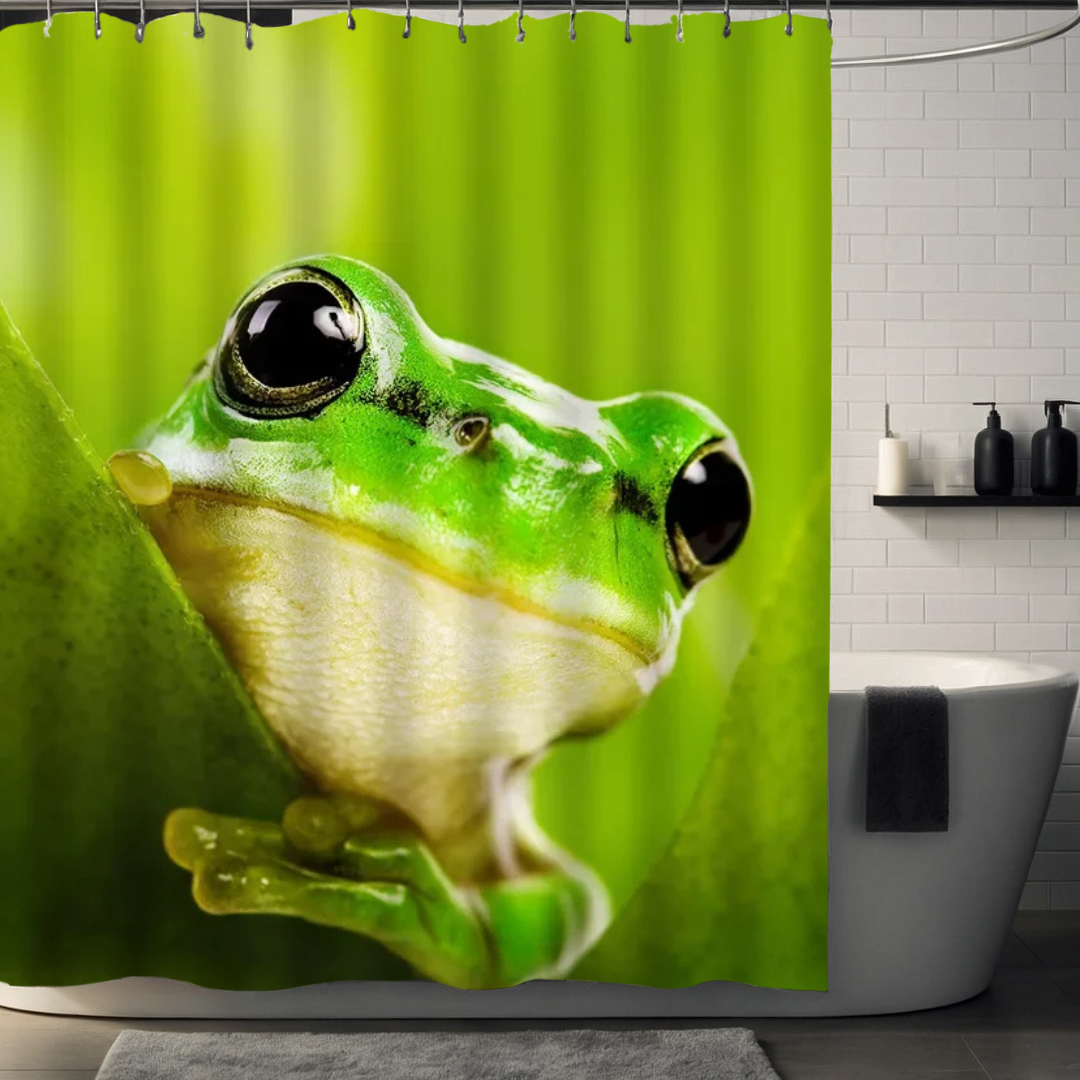 Unique Green Frog Shower Curtain