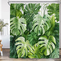 Thumbnail for Vera Tropical Monstera Leaves Shower Curtain