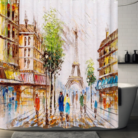 Thumbnail for Vibrant City Eiffel Tower Shower Curtain