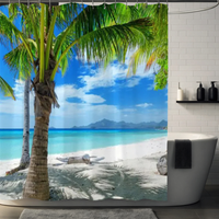 Thumbnail for Vibrant Paradise Palm Tree Shower Curtain