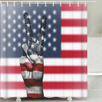 Thumbnail for Victory Hand American Flag Shower Curtain