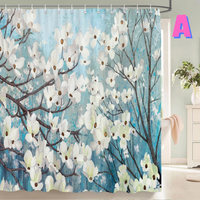 Thumbnail for Vintage Blue Floral Shower Curtain