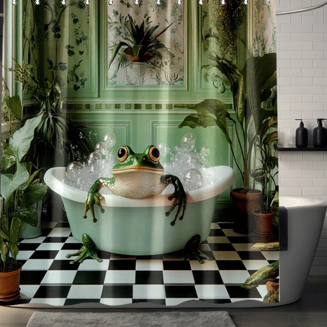 Vintage Frog Shower Curtain