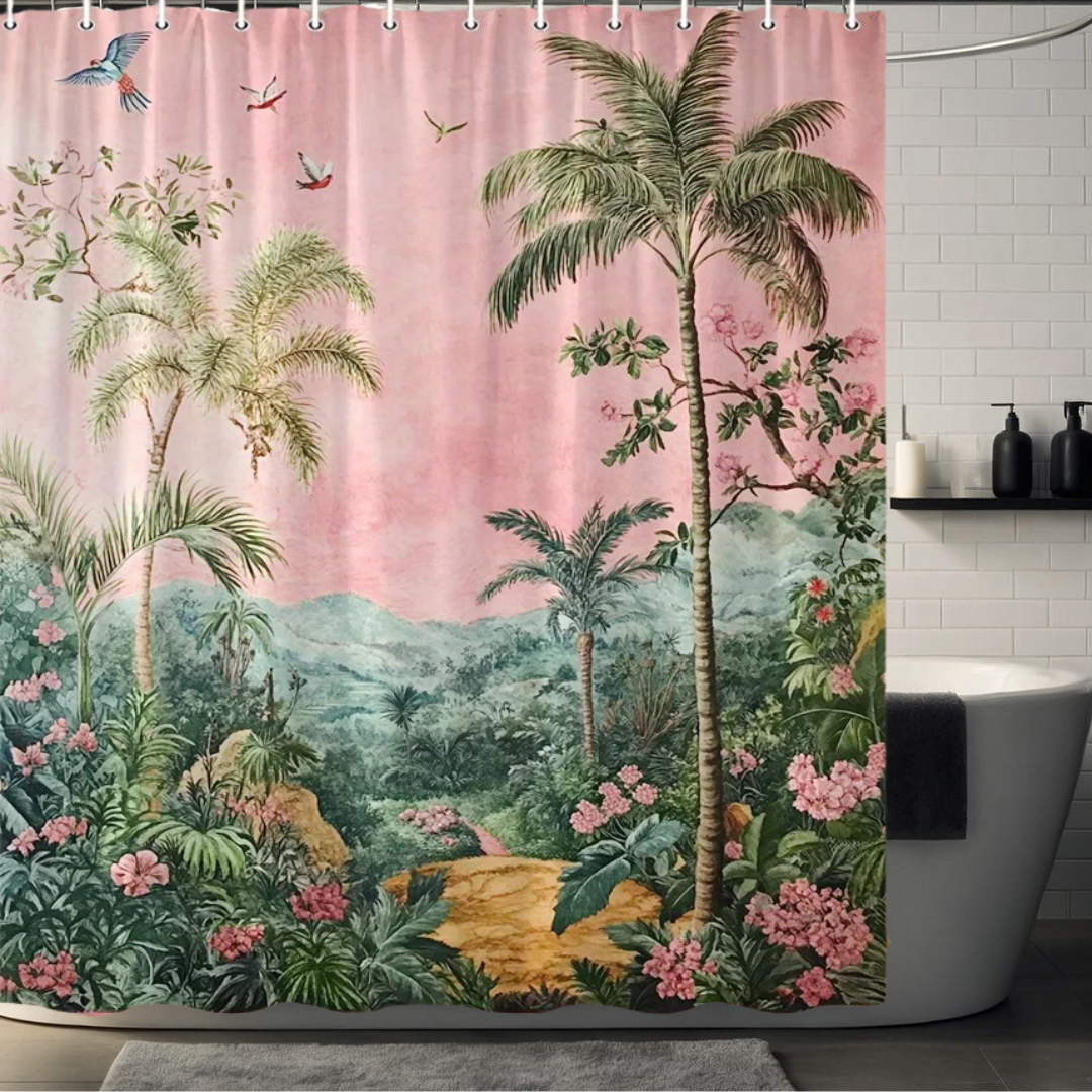 Vintage Palm Tree Shower Curtain