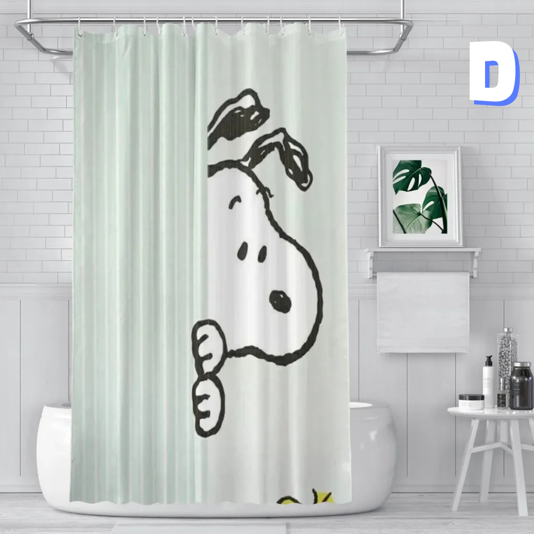 simple Vintage Snoopy Shower Curtain 