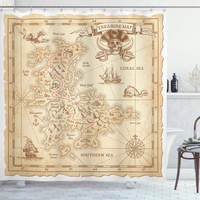 Thumbnail for Vintage Treasure Map Shower Curtain 