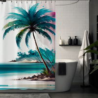 Thumbnail for Watercolor Palm Tree Shower Curtain