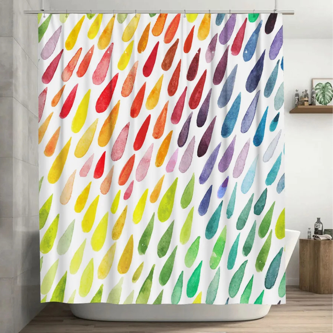 Watercolor Rainbow Shower Curtain