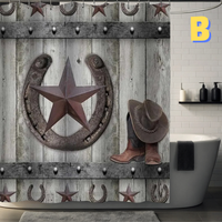 Thumbnail for GRAY Western Farmhouse Shower Curtain