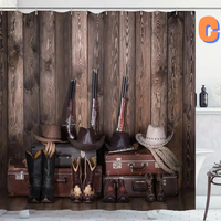Thumbnail for Western Farmhouse Shower Curtain with trunks
