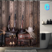 Thumbnail for Western Farmhouse Shower Curtain with trunks