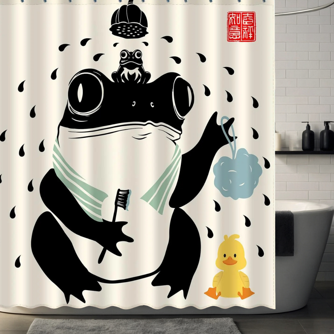 Whimsical Frog Shower Curtain