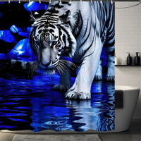 Thumbnail for Whimsical Wild Tiger Shower Curtain