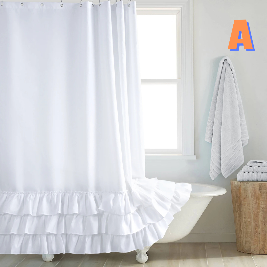 White Farmhouse Shower Curtain