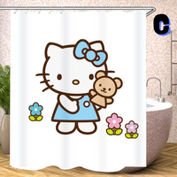 Thumbnail for White Hello Kitty Shower Curtain WITH TEDDY BEAR