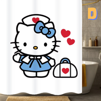 Thumbnail for White Hello Kitty Shower Curtain WITH HEARTS