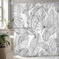 Thumbnail for White Monstera Shower Curtain