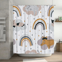 Thumbnail for cloudy White Rainbow animal Shower Curtain 