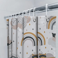 Thumbnail for boho White Rainbow animal  Shower Curtain 