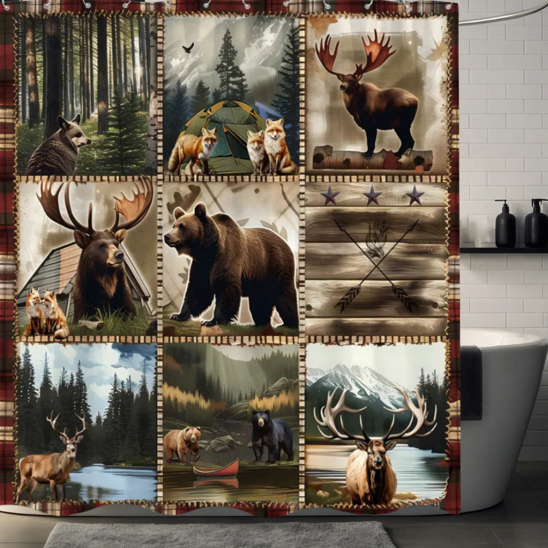 Wilderness Retreat Bear Shower Curtain