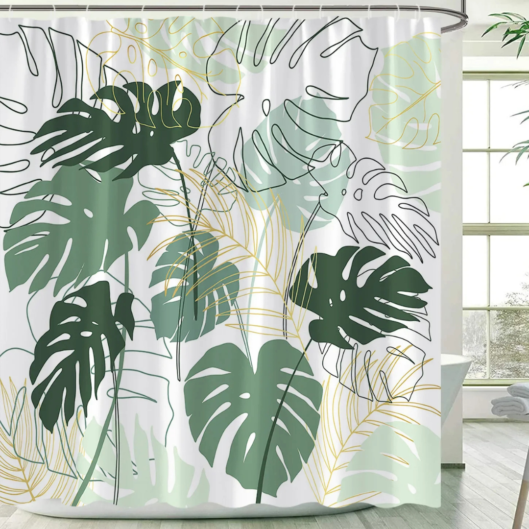Willow Calm Monstera Shower Curtain