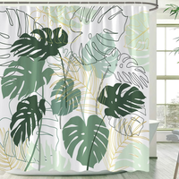 Thumbnail for Willow Calm Monstera Shower Curtain