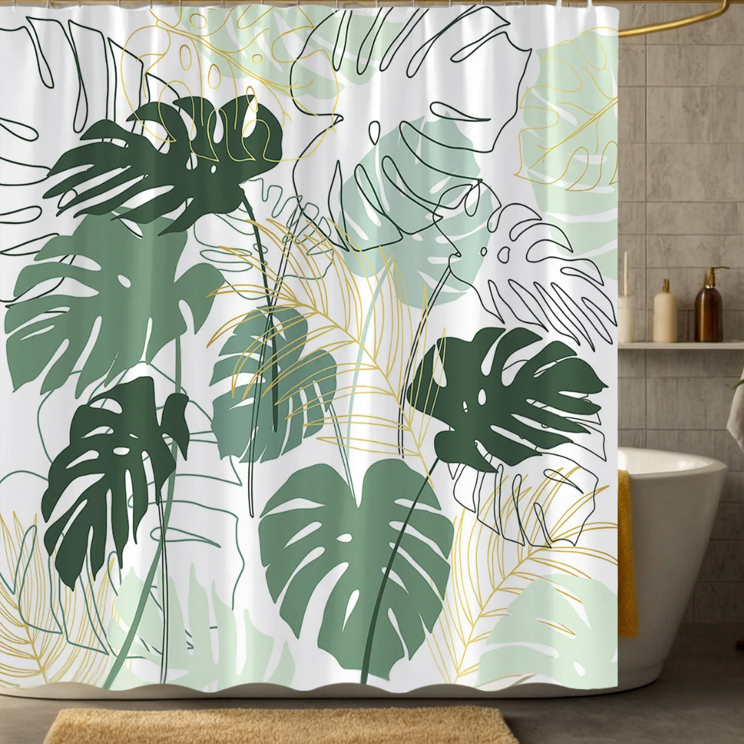Willow Calm Monstera Shower Curtain